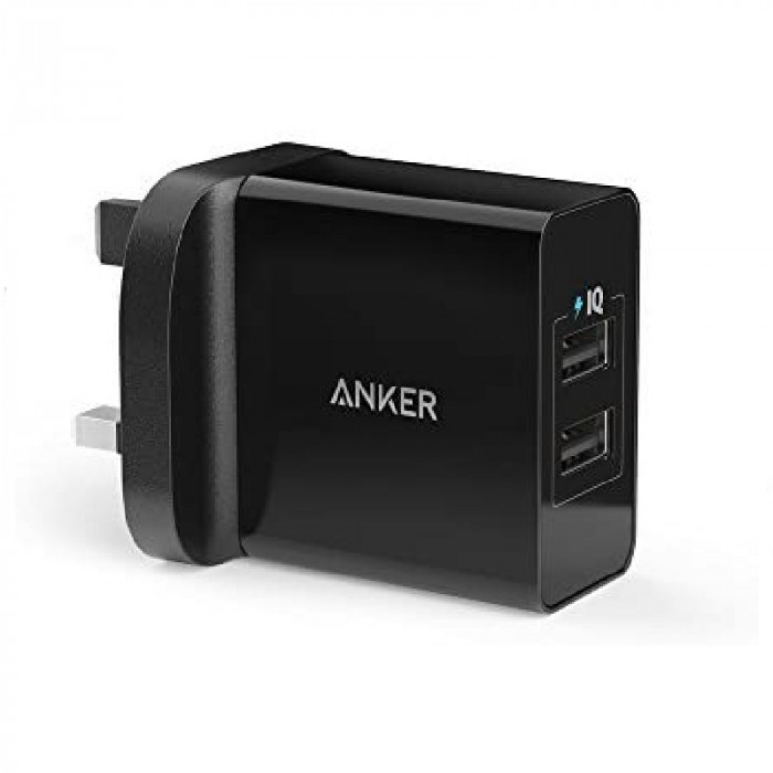 Anker - 24W 2-Port USB Charger Black