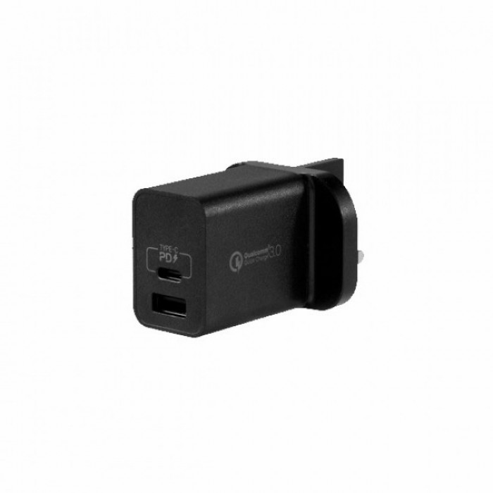 Momax One Plug 2 Ports USB Fast Charger 20W (Black)