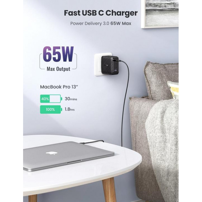 UGREEN 65W USB C Charger Plug 4 Port GaN Tech Fast Charger