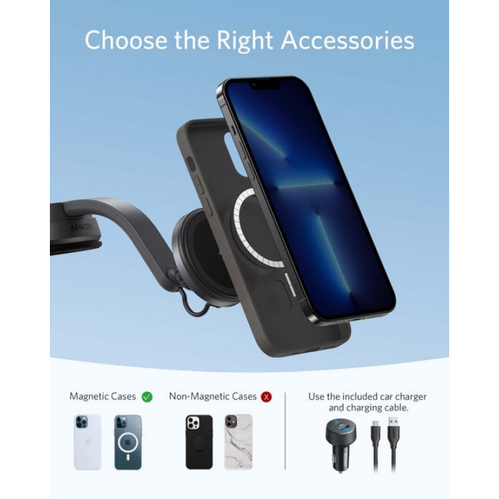 Anker PowerWave MagGo Car Charging Mount - For iPhone 12 and 13