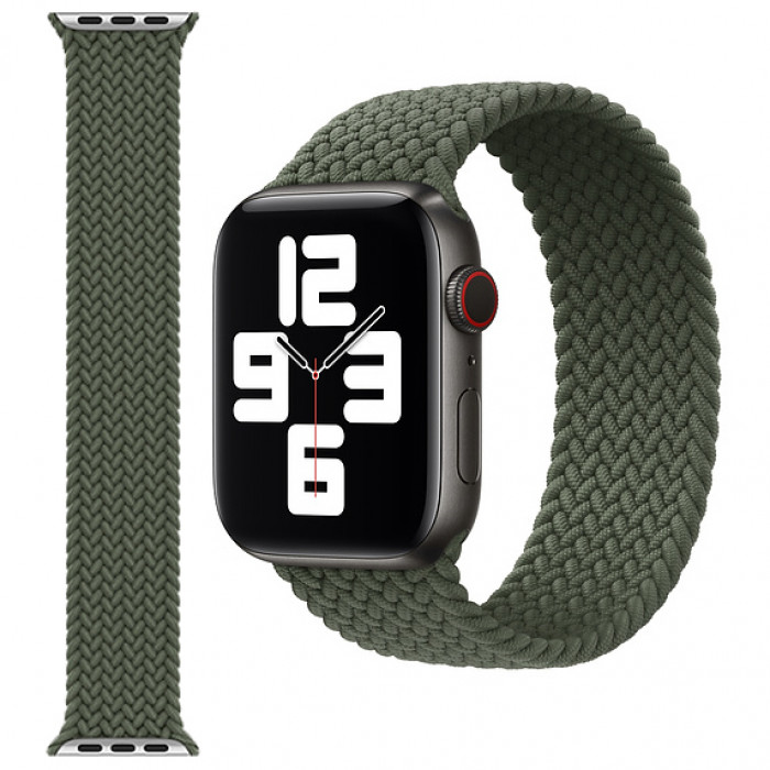 COTEETCI SILICONE BRAIDED LOOP WATCH BAND 42/44MM INVERNESS GREEN