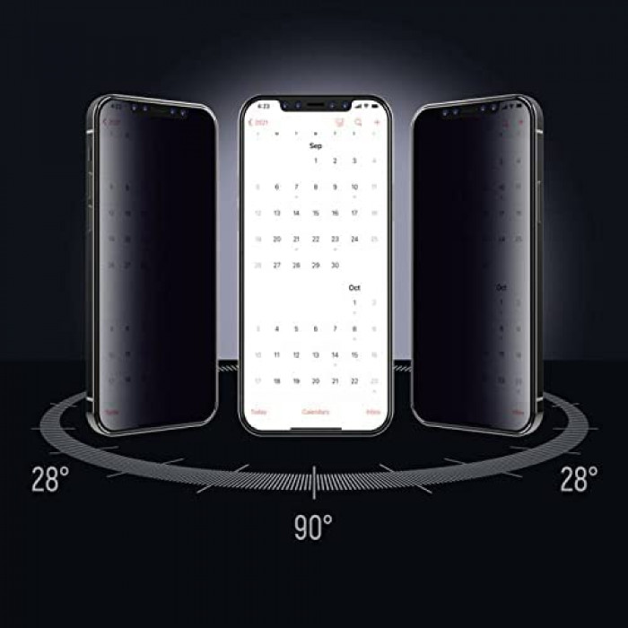 Devia iPhone 14 Pro Max Van Series Full Screen Privacy Twice Tempered Glass -Black