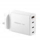 MOMAX One Plug 100W 4-Port GaN Charger - 3 PD + 1 USB (White)