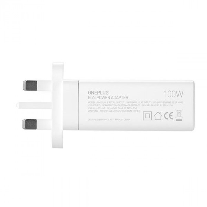 MOMAX One Plug 100W 4-Port GaN Charger - 3 PD + 1 USB (White)