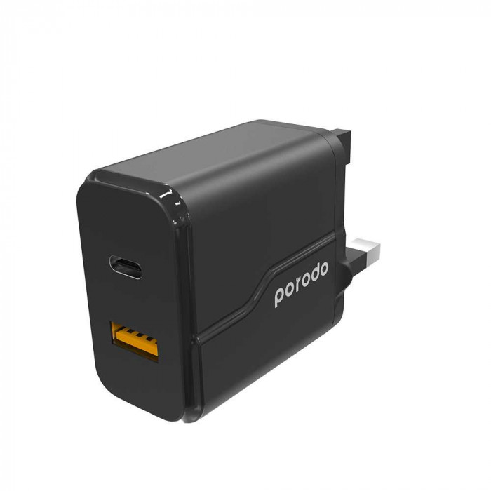 Porodo Dual Port Wall Charger PD 20W + QC3.0 UK