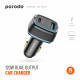 Porodo 120W Dual Port Car Charger PD 100W With Type-C to Lightning Cable -Black