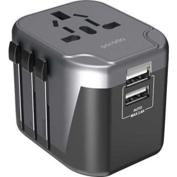 Porodo Dual USB Port Universal Travel Adapter