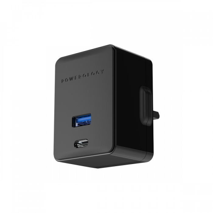 POWEROLOGY DUAL PORT ULTRA-QUICK PD CHARGER 36W - BLACK