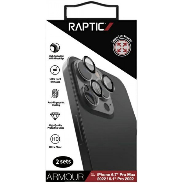 RAPTIC Camera Lens Protector for iPhone 14 Pro and 14 Pro Max Clear
