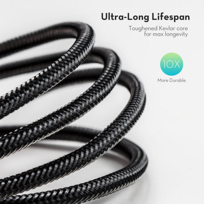 Braided USB-C to Lightning Cable (1m / 3.3ft, Black)